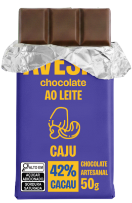 Castanha de Caju Chocolate ao Leite 42% 50g Open