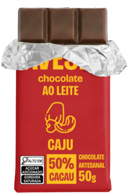 Castanha de Caju Chocolate ao Leite 50% 50g Open