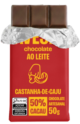Castanha de Caju Chocolate ao Leite 50% 50g Open